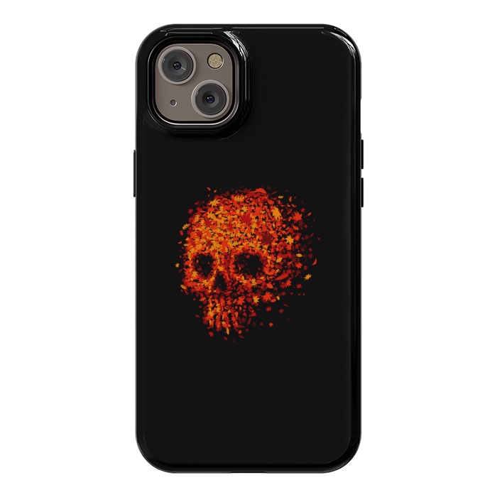 iPhone 14 Plus StrongFit Autumn Skull - Fall Leaves by Vó Maria