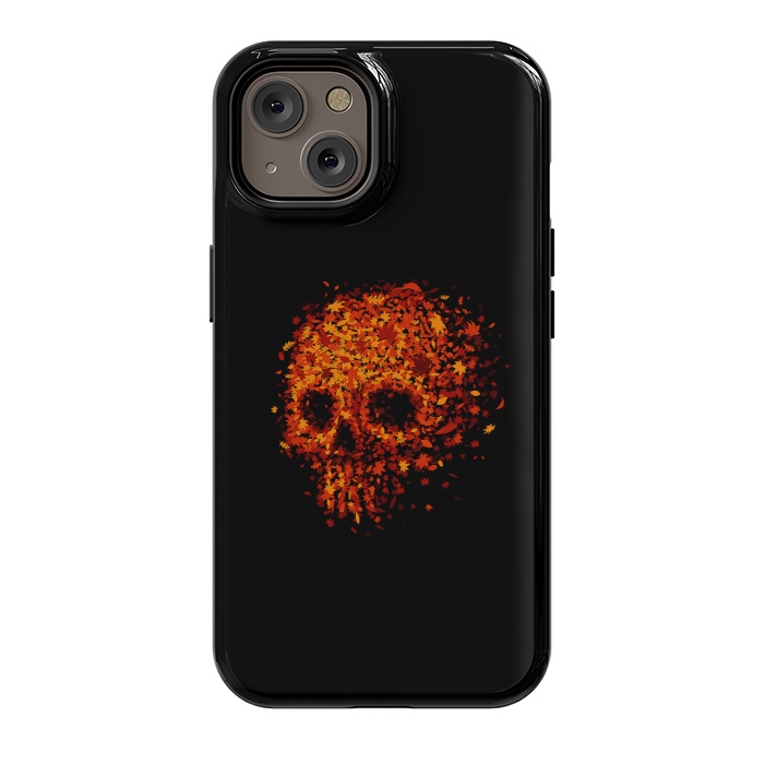 iPhone 14 StrongFit Autumn Skull - Fall Leaves by Vó Maria