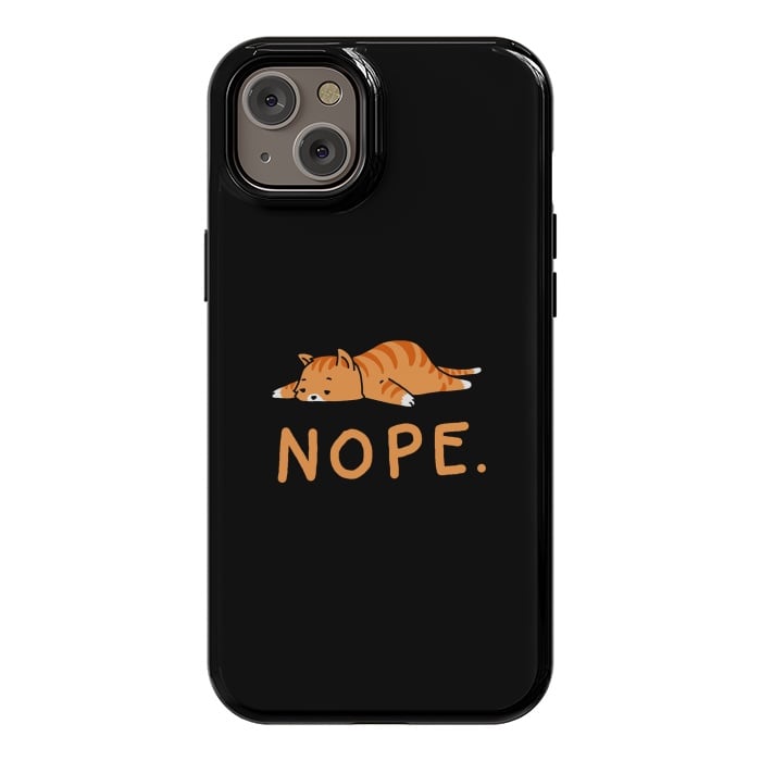 iPhone 14 Plus StrongFit Nope Lazy Cat Caramel  by Vó Maria