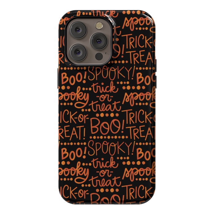 iPhone 14 Pro max StrongFit Spooky Halloween Lettering by Noonday Design