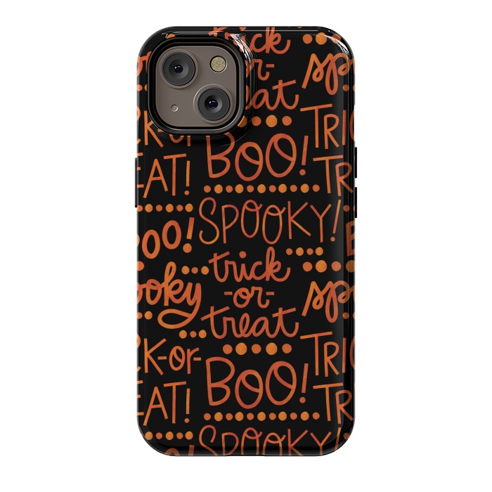 iPhone 14 StrongFit Spooky Halloween Lettering by Noonday Design