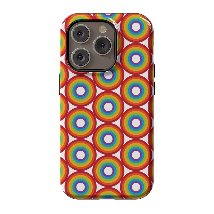 iPhone 14 Pro StrongFit Rainbow Circle Pattern by Majoih