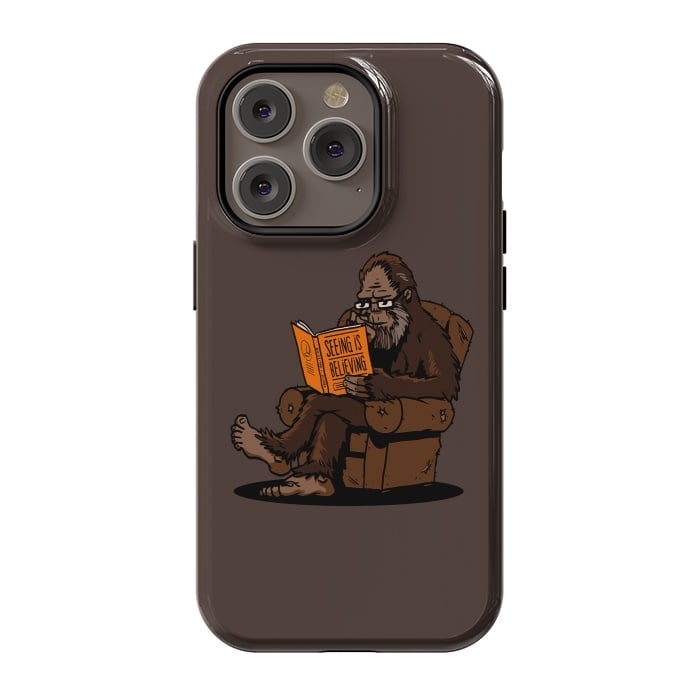 iPhone 14 Pro StrongFit BigFoot Reading Book - Seeing is Believing by Vó Maria