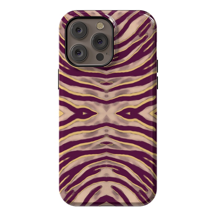 iPhone 14 Pro max StrongFit Tan brown tiger stripes print by Oana 