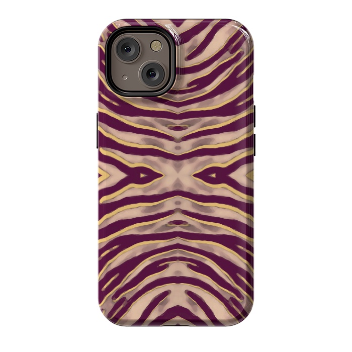 iPhone 14 StrongFit Tan brown tiger stripes print by Oana 