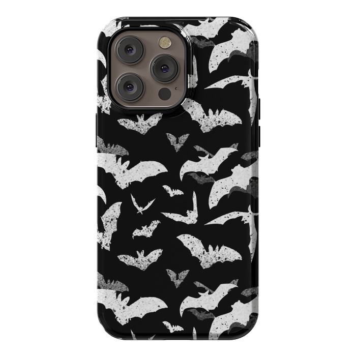 iPhone 14 Pro max StrongFit Splattered flying bats Halloween pattern by Oana 