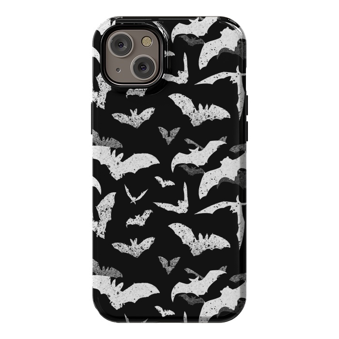 iPhone 14 Plus StrongFit Splattered flying bats Halloween pattern by Oana 