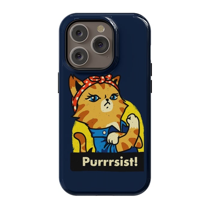 iPhone 14 Pro StrongFit Purrsist! We Can Do It Cat Lovers by Vó Maria
