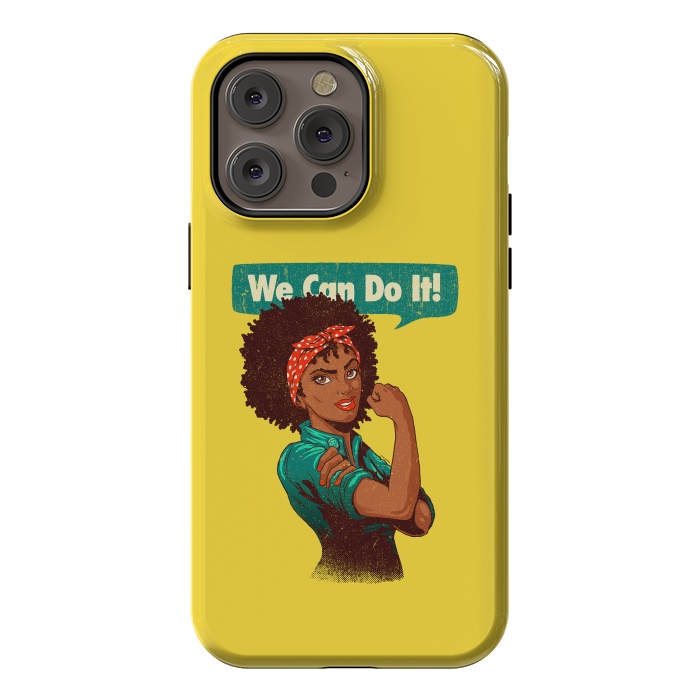 iPhone 14 Pro max StrongFit We Can Do It! Black Girl Black Queen Shirt V2 by Vó Maria