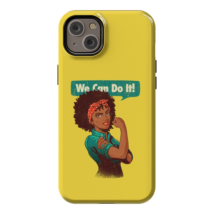 iPhone 14 Plus StrongFit We Can Do It! Black Girl Black Queen Shirt V2 by Vó Maria