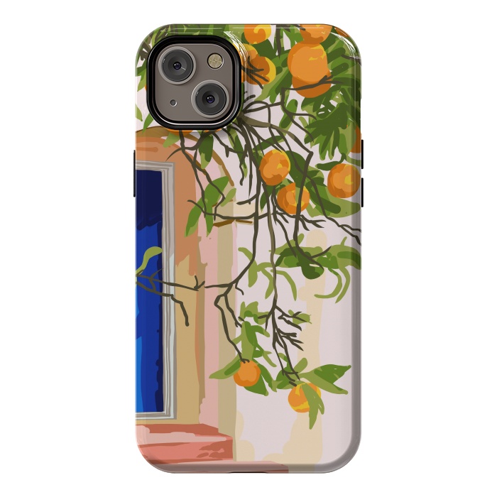 iPhone 14 Plus StrongFit Wherever you go, go with all your heart | Summer Travel Morocco Boho Oranges | Architecture Building by Uma Prabhakar Gokhale
