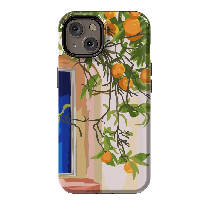 iPhone 14 StrongFit Wherever you go, go with all your heart | Summer Travel Morocco Boho Oranges | Architecture Building by Uma Prabhakar Gokhale