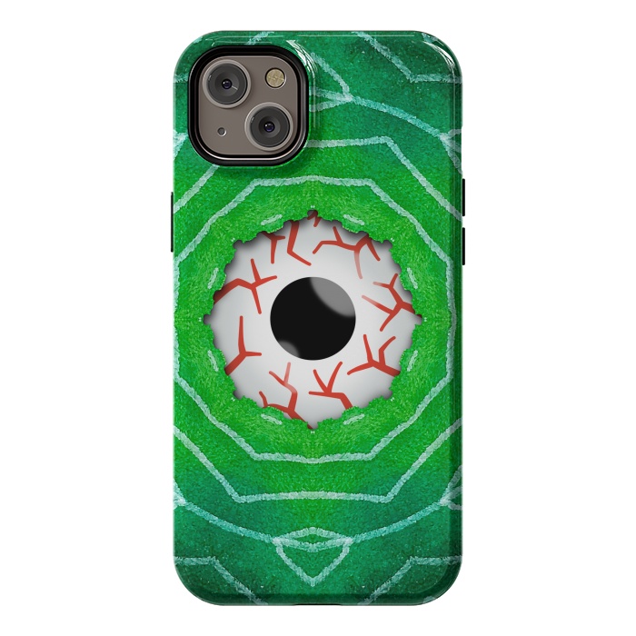 iPhone 14 Plus StrongFit Creepy Eye Staring Through A Green Hole by Boriana Giormova