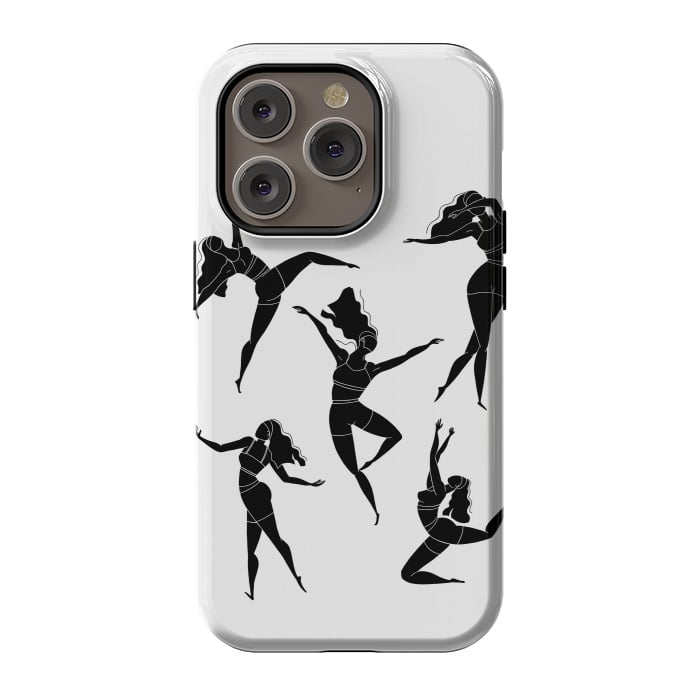 iPhone 14 Pro StrongFit Dance Girl Black and White by Jelena Obradovic