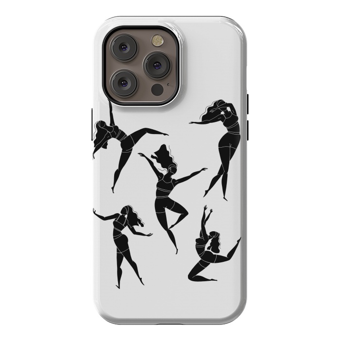 iPhone 14 Pro max StrongFit Dance Girl Black and White by Jelena Obradovic