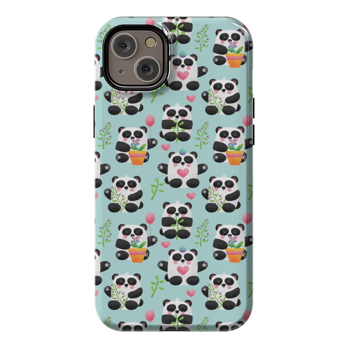 iPhone 14 Plus StrongFit Chubby Playful Pandas by Noonday Design