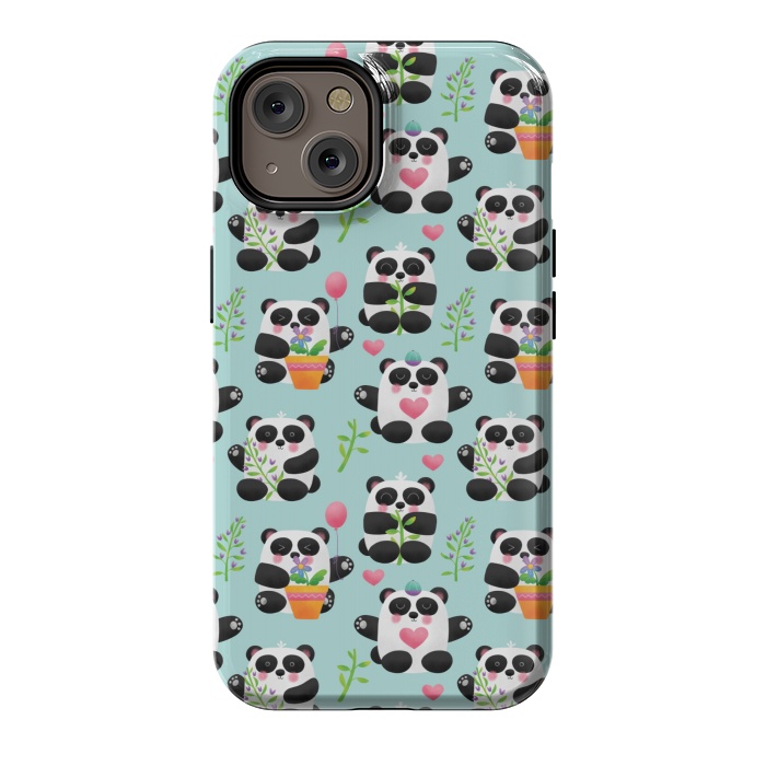 iPhone 14 StrongFit Chubby Playful Pandas by Noonday Design