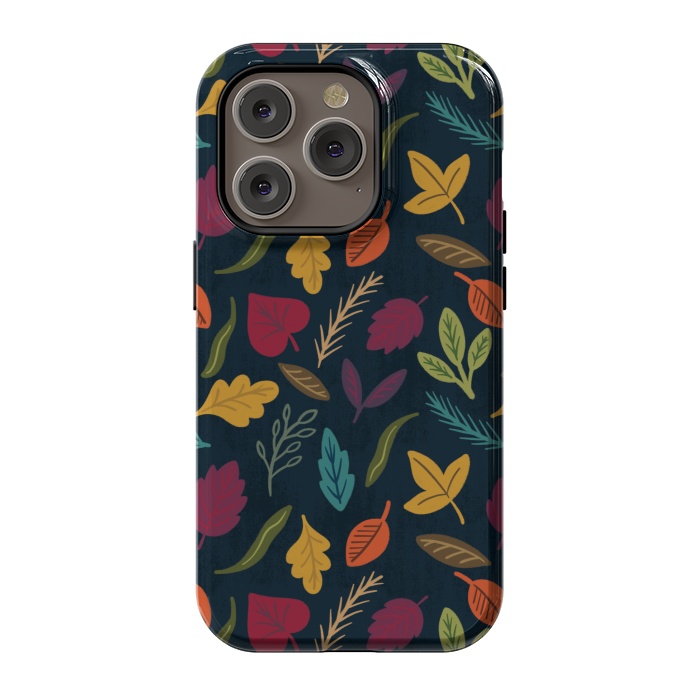iPhone 14 Pro StrongFit Bold and Colorful Fall Leaves by Noonday Design