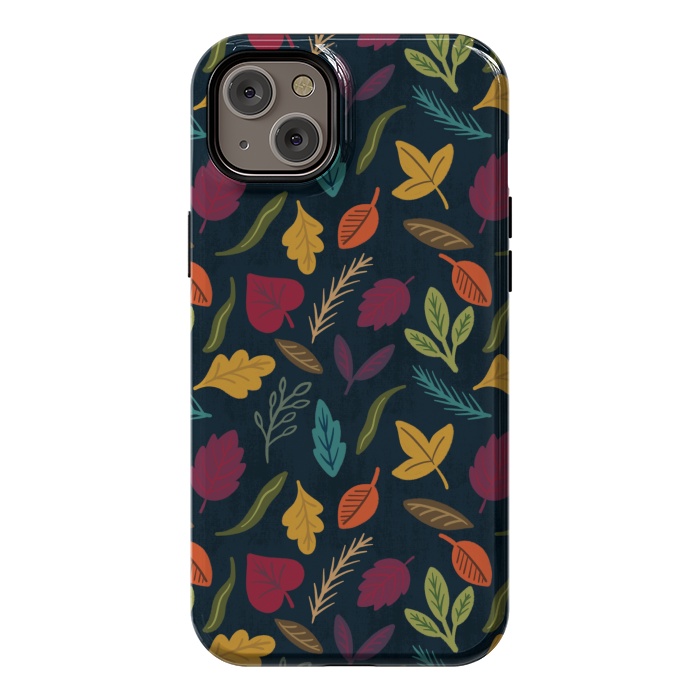 iPhone 14 Plus StrongFit Bold and Colorful Fall Leaves by Noonday Design