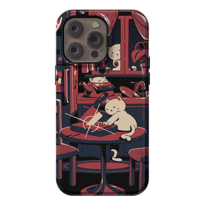 iPhone 14 Pro max StrongFit Haunted by cats by Ilustrata