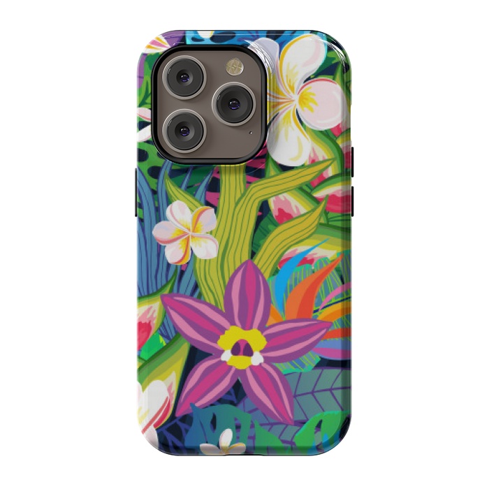 iPhone 14 Pro StrongFit tropical floral pattern 4  by MALLIKA