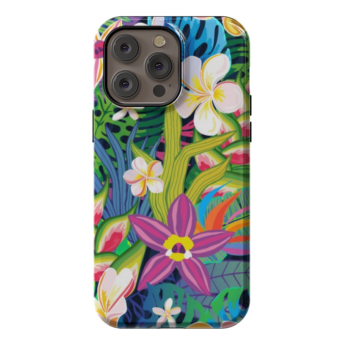 iPhone 14 Pro max StrongFit tropical floral pattern 4  by MALLIKA