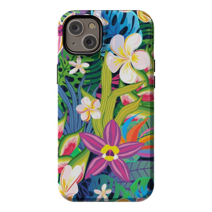 iPhone 14 Plus StrongFit tropical floral pattern 4  by MALLIKA