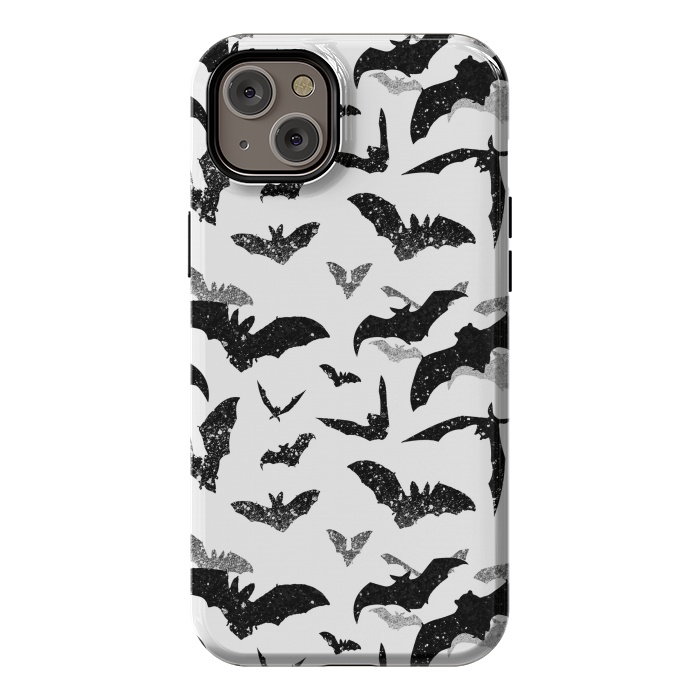iPhone 14 Plus StrongFit Grunge flying bats Halloween pattern by Oana 
