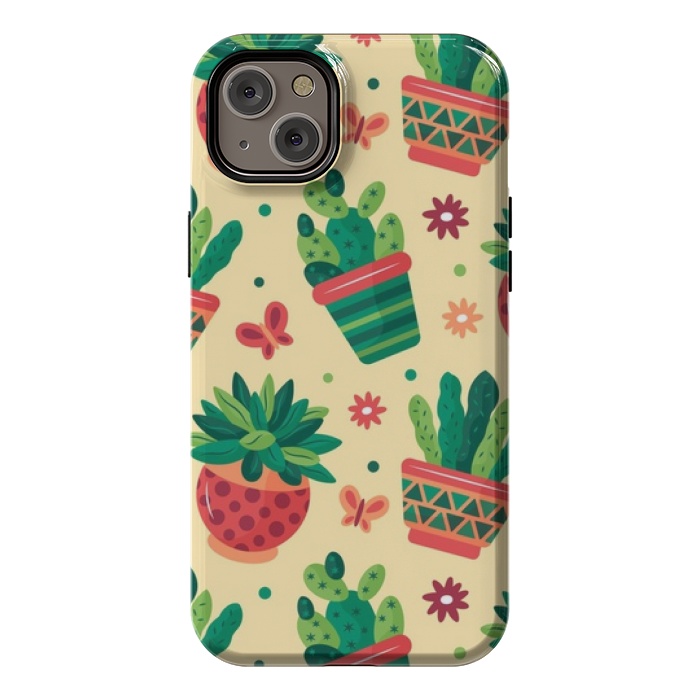iPhone 14 Plus StrongFit cactus green pattern 4 by MALLIKA