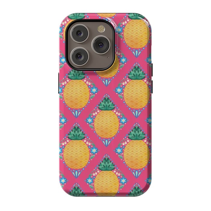 iPhone 14 Pro StrongFit Bright Pineapple by Noonday Design