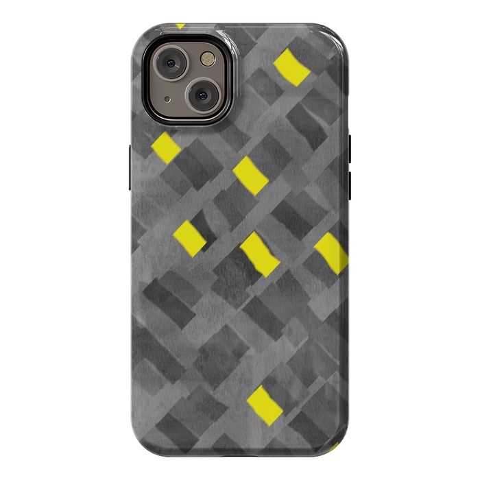 iPhone 14 Plus StrongFit Grey and Yellow abstracts by Josie