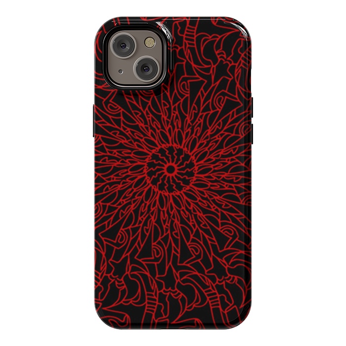 iPhone 14 Plus StrongFit Red Mandala intricate pattern by Josie