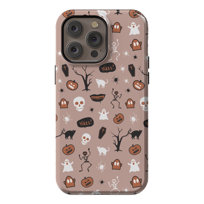 iPhone 14 Pro max StrongFit Playful neutral Halloween monsters pattern by Oana 