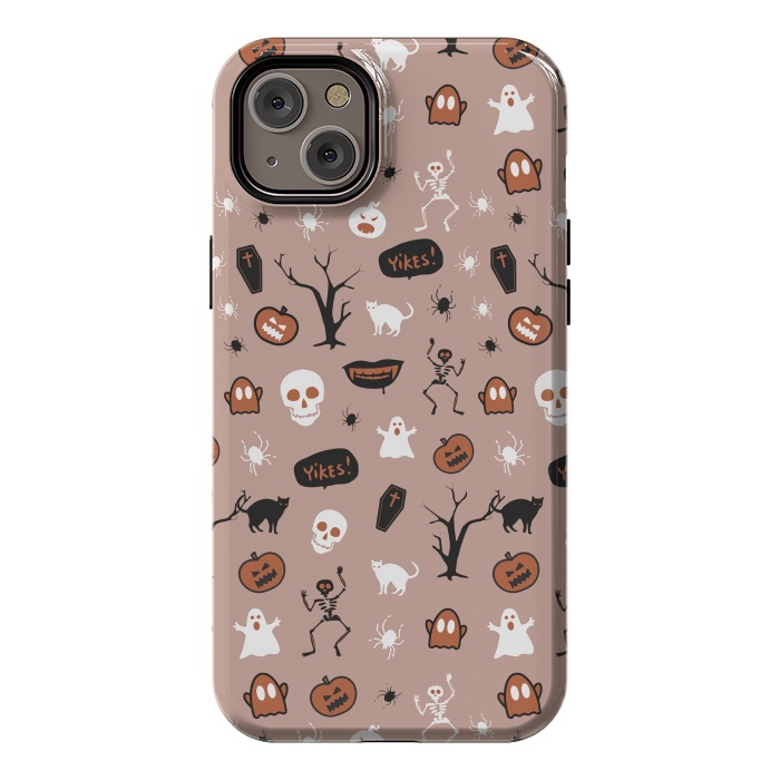 iPhone 14 Plus StrongFit Playful neutral Halloween monsters pattern by Oana 