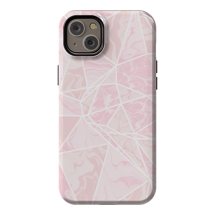 iPhone 14 Plus StrongFit Pastel candy pink marble by Oana 