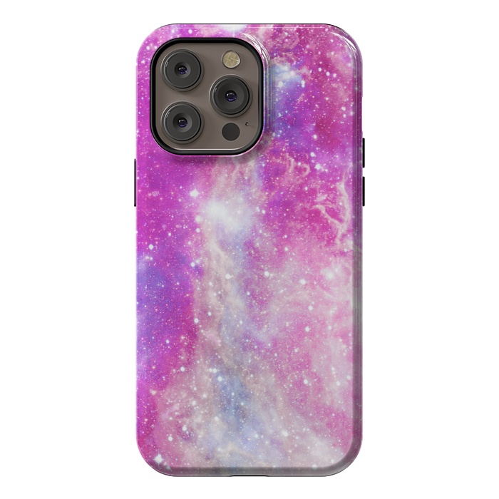 iPhone 14 Pro max StrongFit Pink blue starry galaxy by Oana 