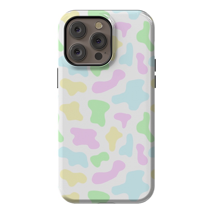 iPhone 14 Pro max StrongFit Pastel Rainbow Cow Print by Julie Erin Designs