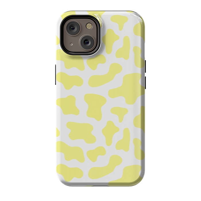 iPhone 14 StrongFit Yellow Cow Print by Julie Erin Designs