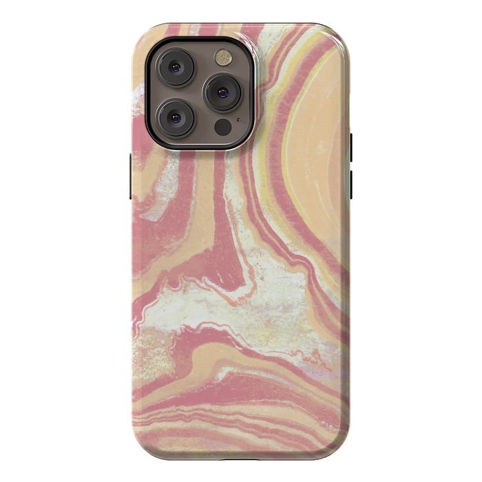 iPhone 14 Pro max StrongFit Solar terracotta yellow marble art by Oana 