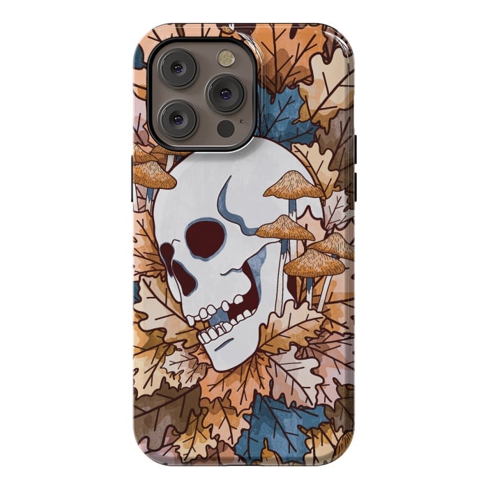 iPhone 14 Pro max StrongFit The autumnal skull and mushrooms by Steve Wade (Swade)
