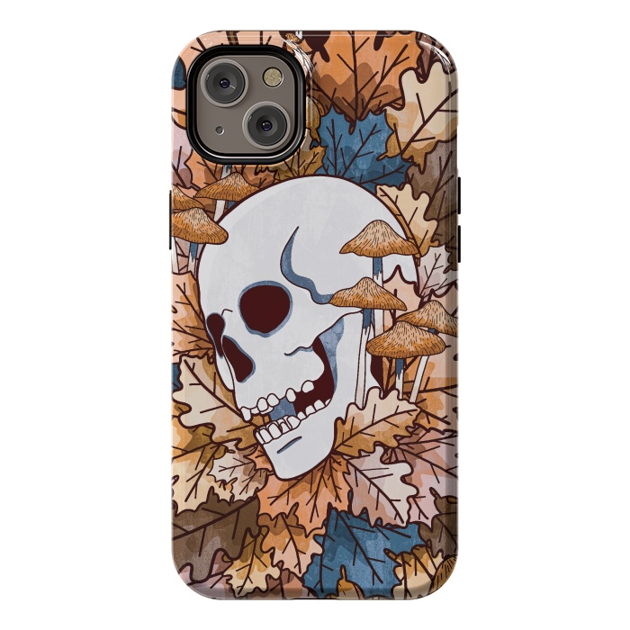 iPhone 14 Plus StrongFit The autumnal skull and mushrooms by Steve Wade (Swade)