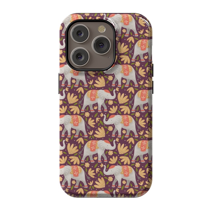 iPhone 14 Pro StrongFit Majestic Elephants by Noonday Design