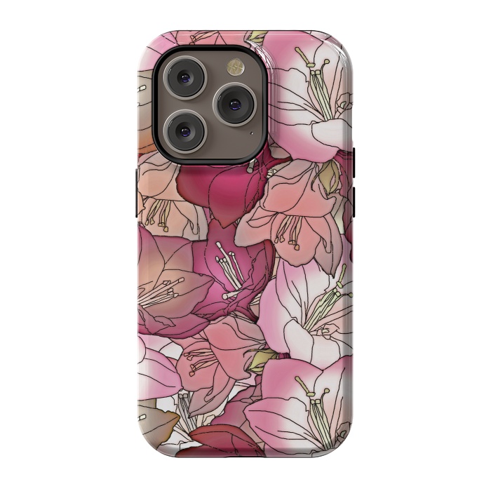 iPhone 14 Pro StrongFit Pink flowers  by Winston