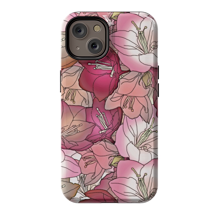 iPhone 14 StrongFit Pink flowers  by Winston