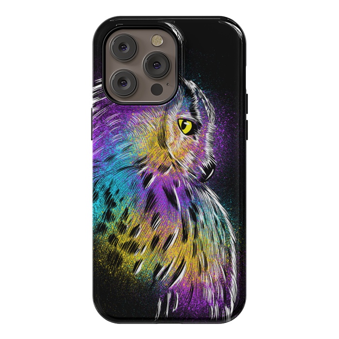 iPhone 14 Pro max StrongFit Sketch Owl Colorful by Alberto