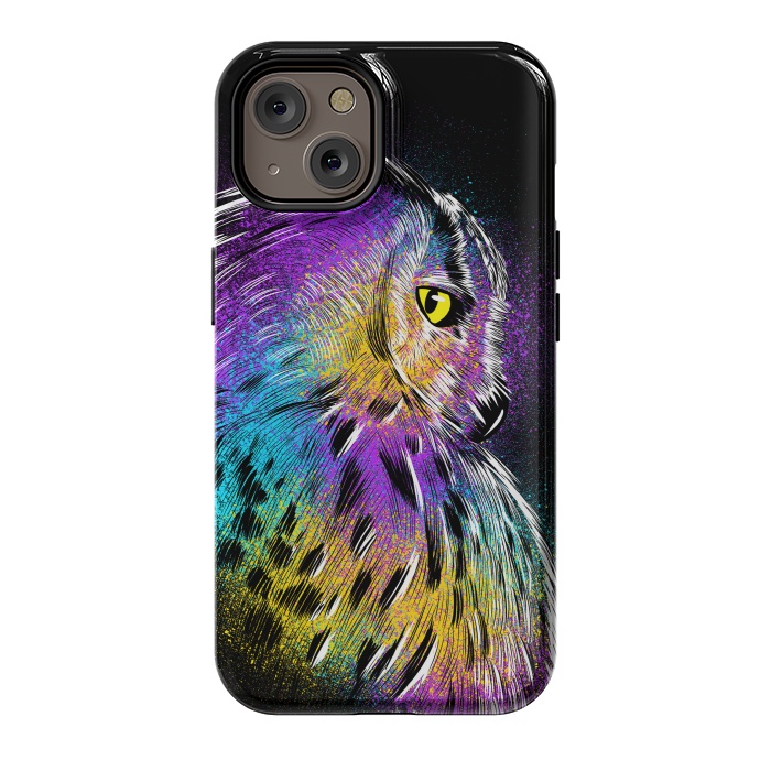 iPhone 14 StrongFit Sketch Owl Colorful by Alberto