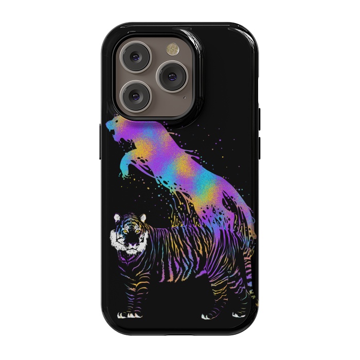 iPhone 14 Pro StrongFit Tiger ink colorful by Alberto