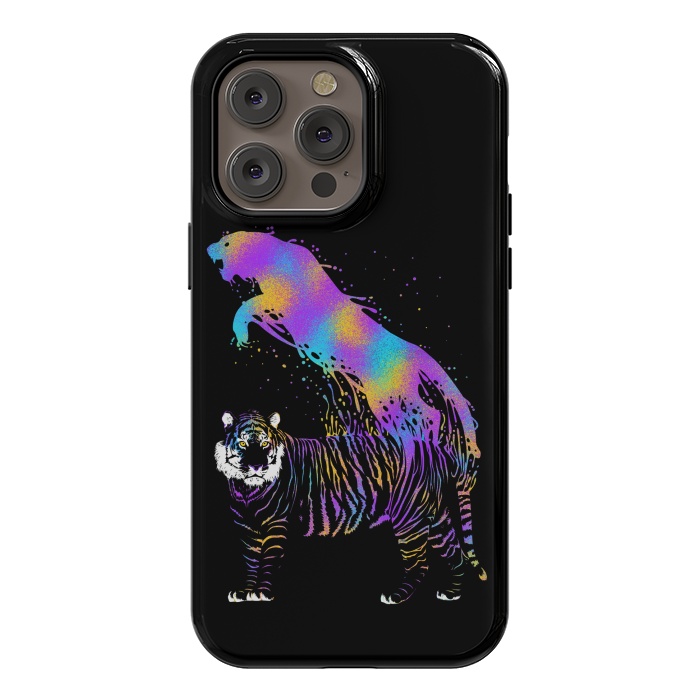 iPhone 14 Pro max StrongFit Tiger ink colorful by Alberto