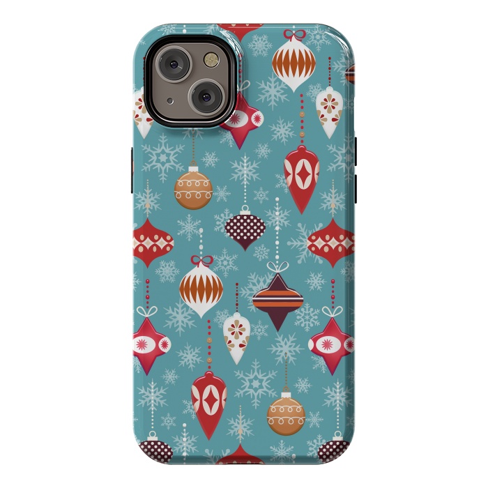 iPhone 14 Plus StrongFit Colorful decorated Christmas ornaments by Oana 
