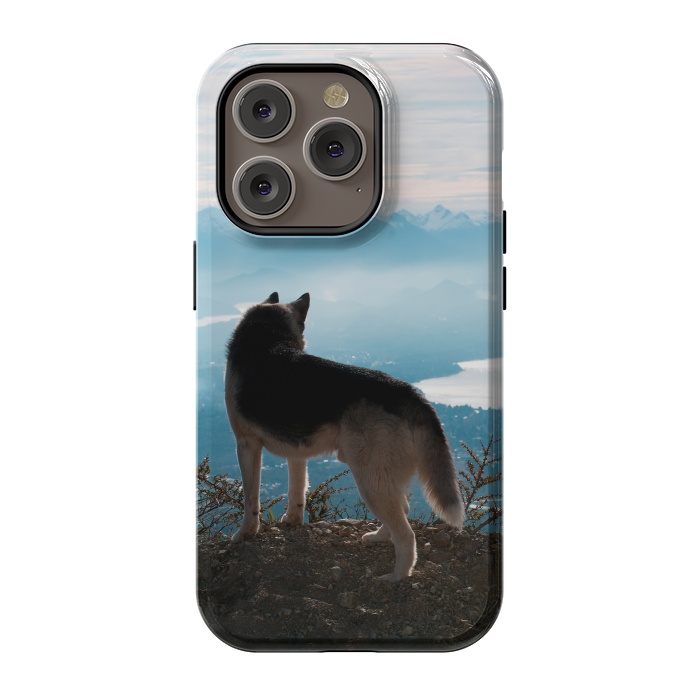 iPhone 14 Pro StrongFit Wanderlust dog by Laura Nagel